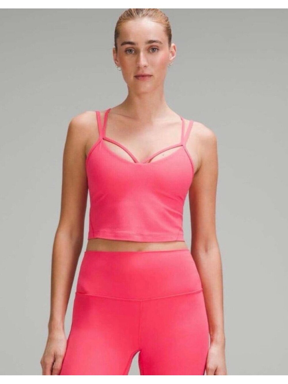 Lululeon Align Strappy Ribbed Tank Top *Light Support, A/B Cup Glaze Pink size 8 - Picture 7 of 7